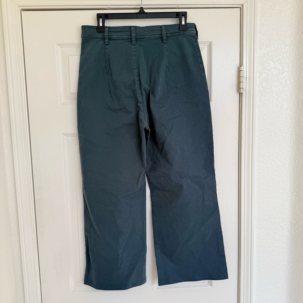 Marine Layer Wide Leg Stylish Dark Teal Blue Green Pants Size 10 - Picture 4 of 8